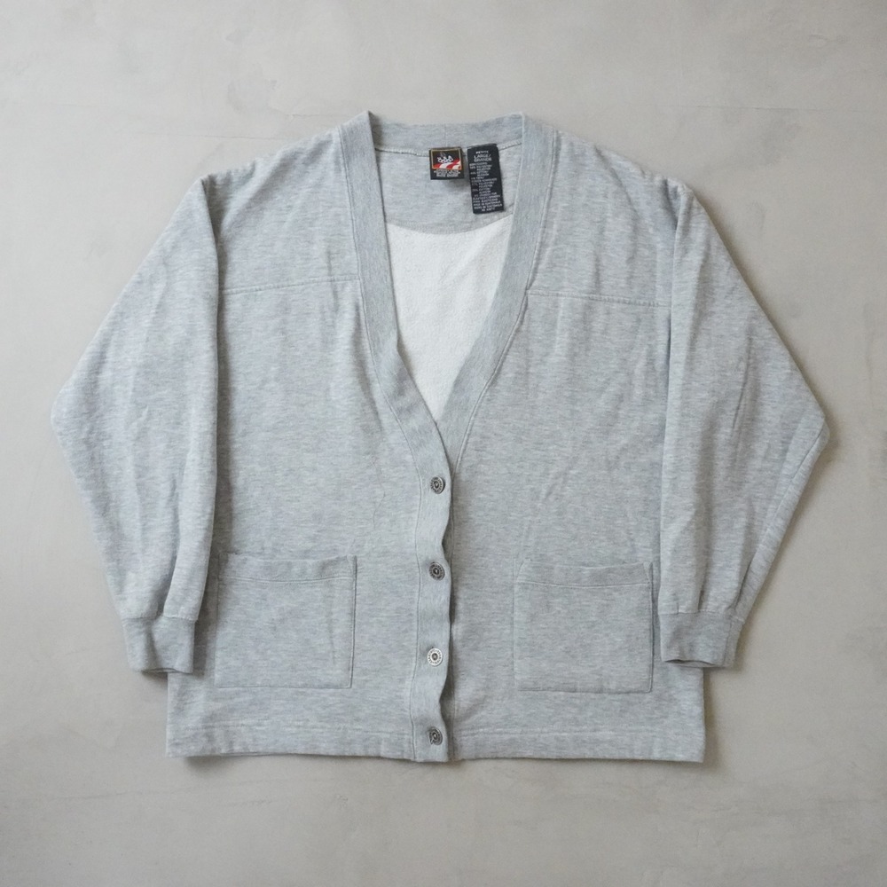 Vintage USA Olympics 90s Sweatshirt Cardigan Large Gray Button Front